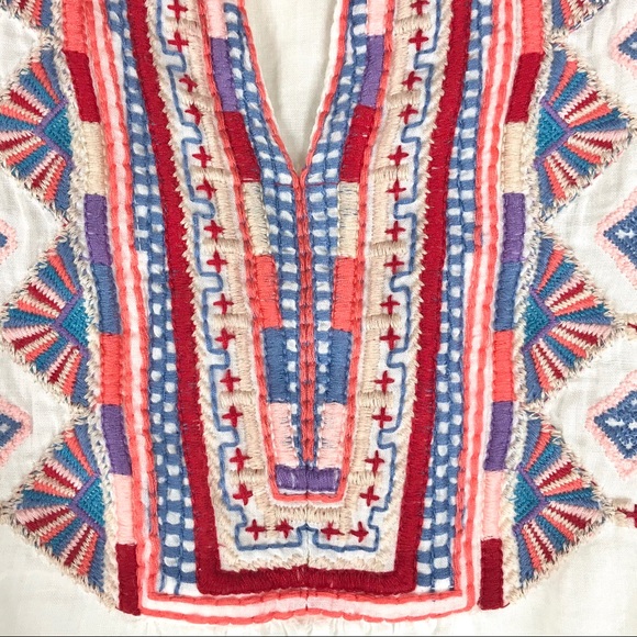 JOHNNY WAS Embroidered Top Cotton Bell Sleeves S - Picture 7 of 10